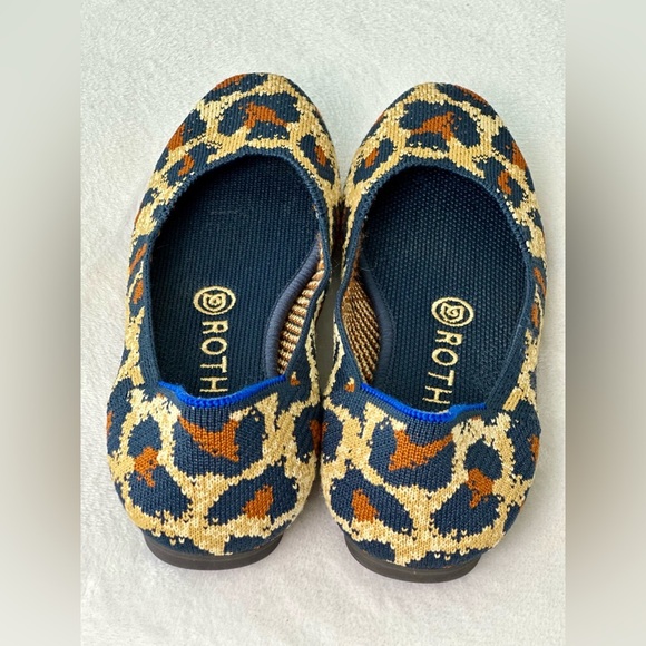 Rothy's The Square Black and Brown Leopard Print Flats Size 6 - Picture 3 of 10